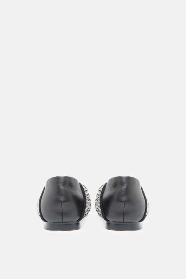 Ballerine Twentyfourhaitch in Pelle Nera e Strass art. Celyne Nero-Argento, foto 4 di 4