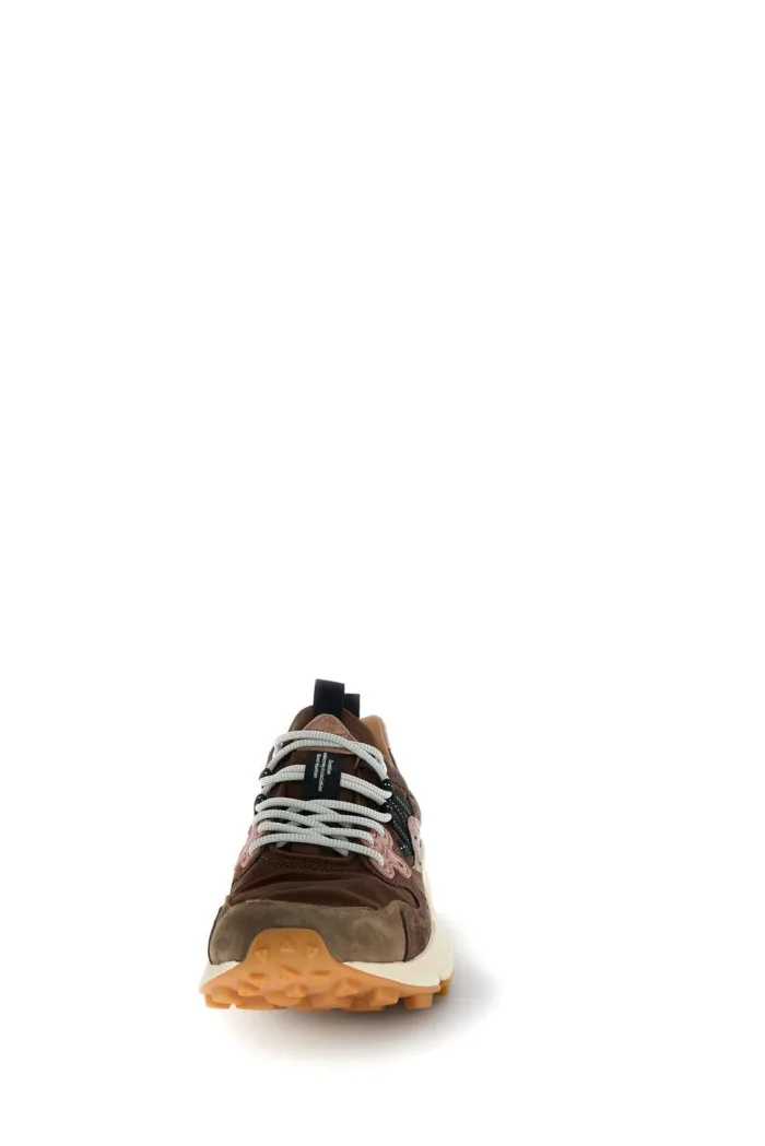 Sneakers Flower Mountain Donna in Camoscio Marrone e Nylon Bronzo art. Yamano 3 Uni 4D80 Brown Bronze, foto 4 di 4