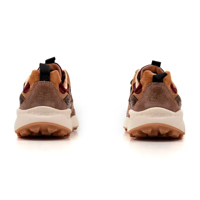 Sneakers Flower Mountain Donna in Camoscio Cuoio e Nylon Bordeaux art. Yamano 3 Uni 2D43 Bordeaux Bronze, foto 2 di 5