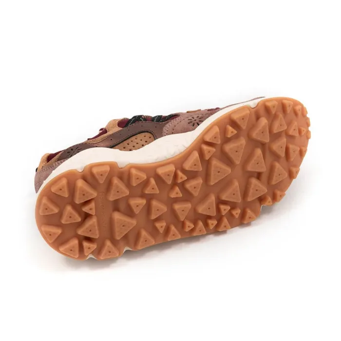 Sneakers Flower Mountain Donna in Camoscio Cuoio e Nylon Bordeaux art. Yamano 3 Uni 2D43 Bordeaux Bronze, foto 5 di 5