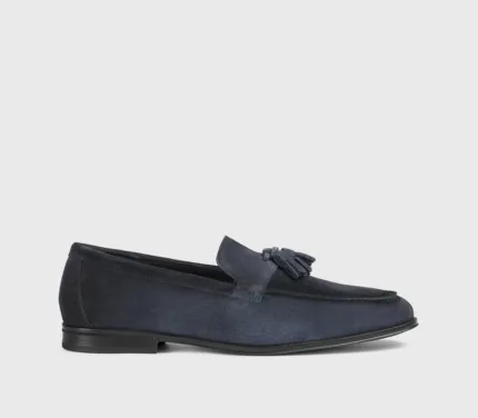 Mocassino con Nappine Uomo Doucal's In Camoscio Blu con Fondo Gomma Antiscivolo Art. DU3383NOTTUY260NB15