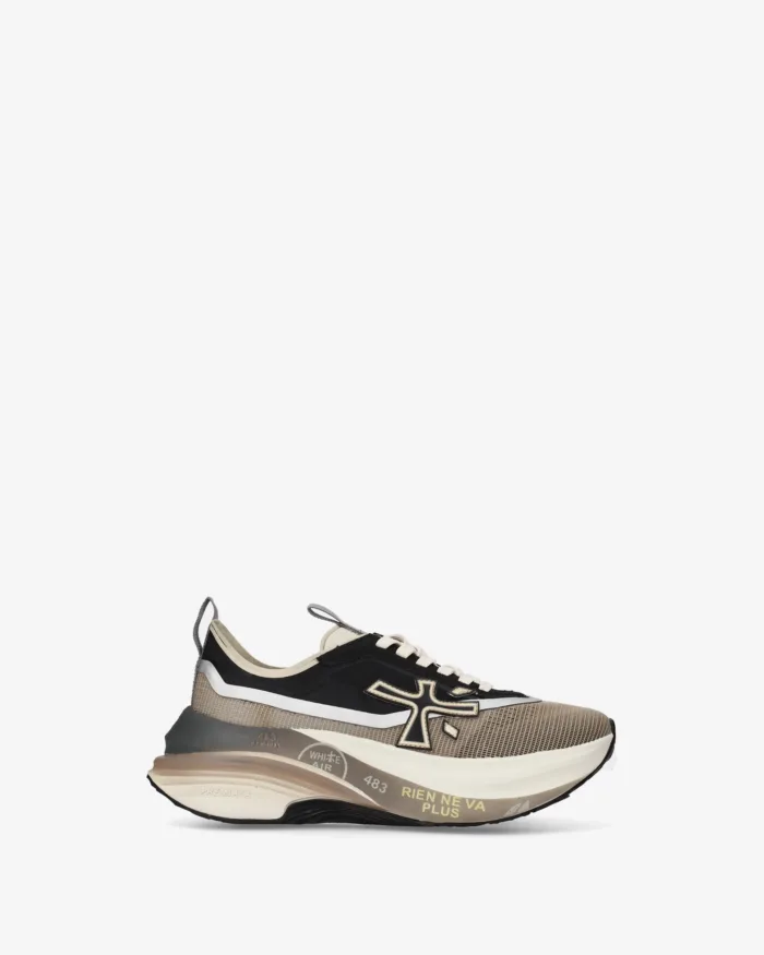 Sneakers Premiata Donna in Nylon Nero e Oro art. Hill 8586, foto 1 di 5
