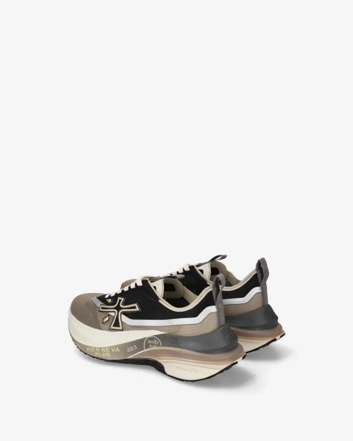 Sneakers Premiata Donna in Nylon Nero e Oro art. Hill 8586, foto 5 di 5