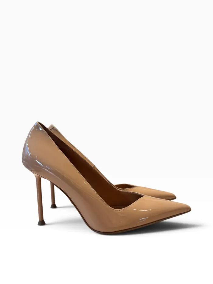 Dècolletè Sergio Levantesi in Pelle Lucida Cipria Tacco 9,5 cm art. Pop67 Vernice Nude, foto 1 di 4