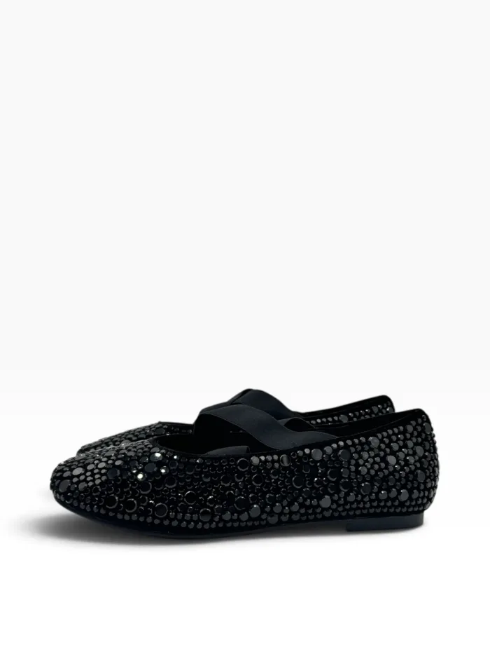 Ballerine Twentyfourhaitch in Camoscio Nero e Strass art. Aevi Nero-Nero, foto 3 di 5