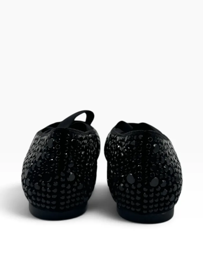 Ballerine Twentyfourhaitch in Camoscio Nero e Strass art. Aevi Nero-Nero, foto 4 di 5
