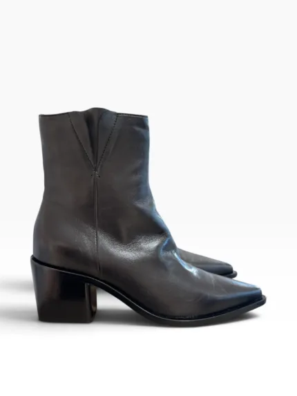 Stivaletto Pomme D'Or in Pelle Nera Tacco 6 cm art. 6239 GLOVE NERO CUOIO NERO+GOCCIA