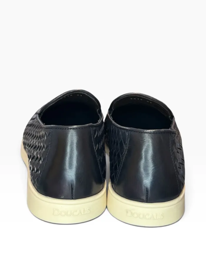 Mocassino Uomo Doucal's In Pelle Blu Intrecciata con Fondo Gomma Bianco Art. DU3416NWMAUY195GB00, foto 4 di 4