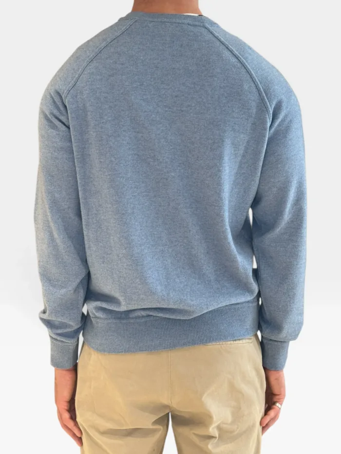 Felpa In Maglia Girocollo Filippo De Laurentiis in Misto Lana Cashmere Azzurro art. GC1MLR2A WC12R 820, foto 2 di 2