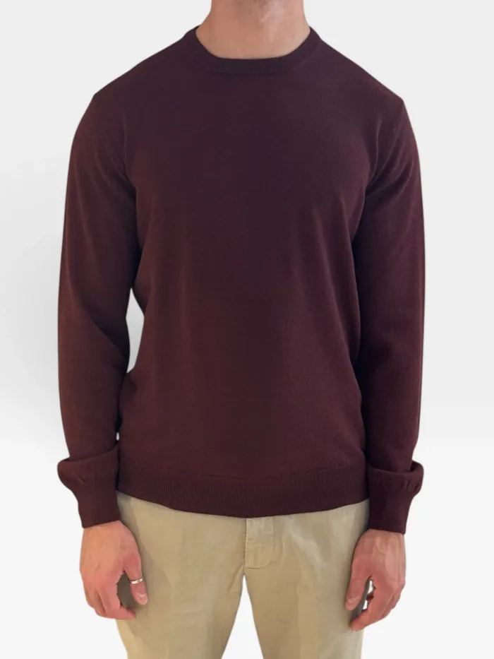 Maglione Girocollo Filippo De Laurentiis in Misto Lana Cashmere Bordeaux art. GC1ML WC12R 380, foto 1 di 2