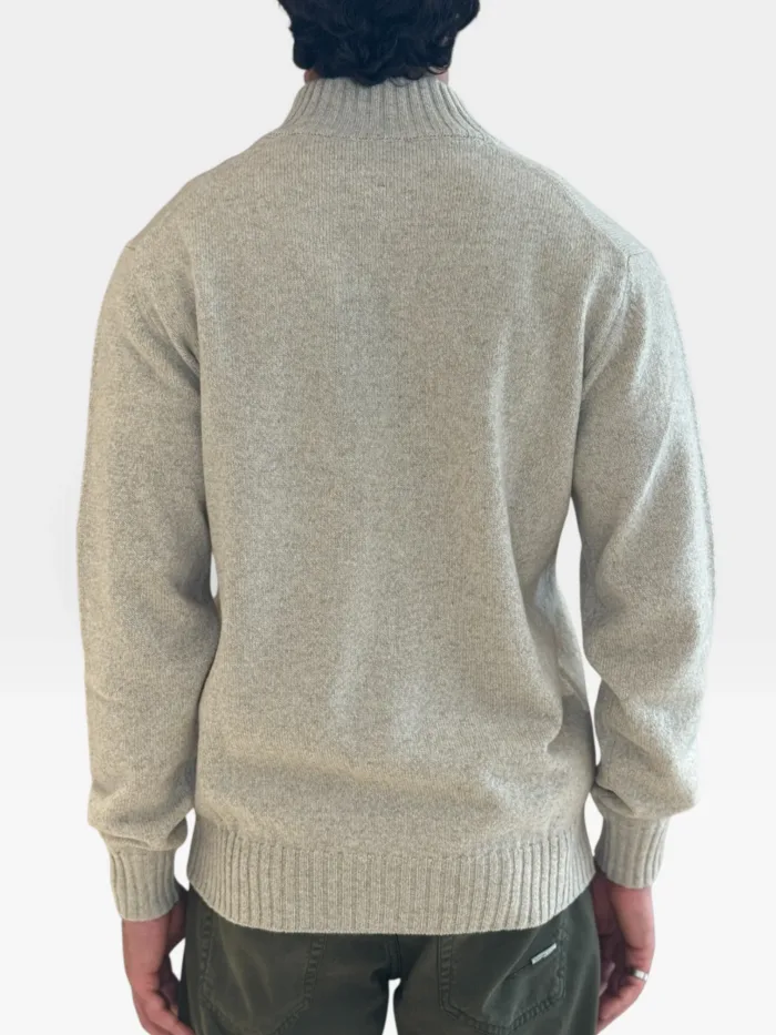 Cardigan Bluson Full Zip Filippo De Laurentiis in Misto Lana Cashmere Beige art. FZ3ML WC7R 6603, foto 2 di 3