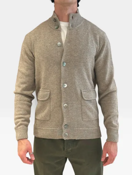 Cardigan Blouson Tortora Della Ciana in Misto Cashmere art. DC2-18356 245 TORTORA