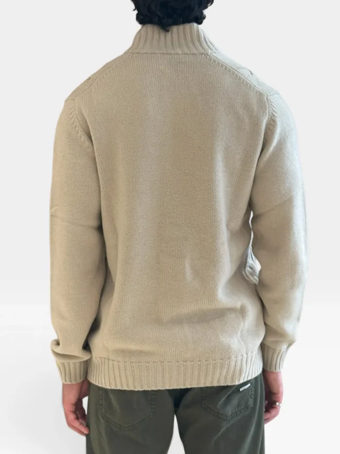 Cardigan Bluson Beige Della Ciana in Misto Lana Cashmere Con Trecce art. DC2-18566 230 SABBIA, foto 2 di 2