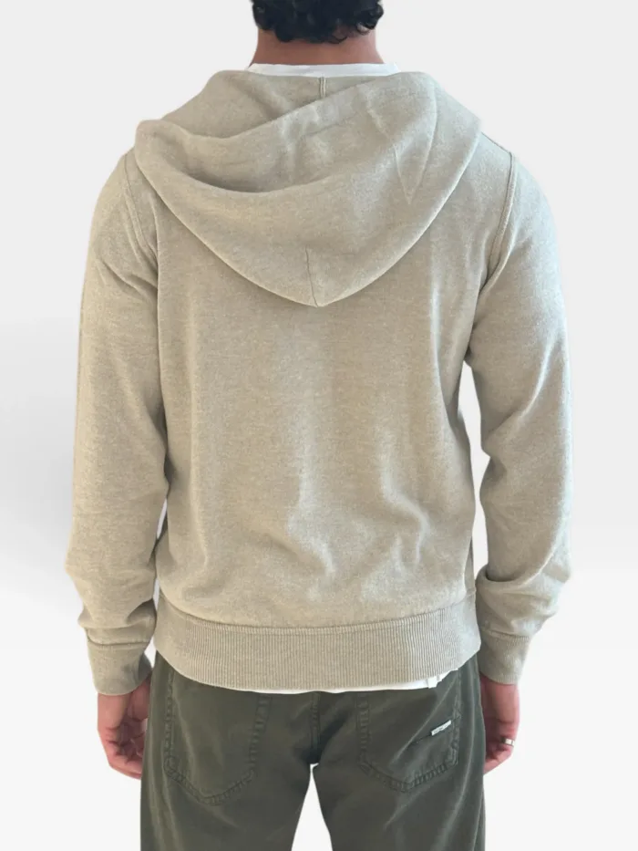 Felpa In Maglia con Cappuccio E Zip Filippo De Laurentiis in Misto Lana Cashmere Beige Ecrù art. FH1ML2AT WC12R 040, foto 2 di 2