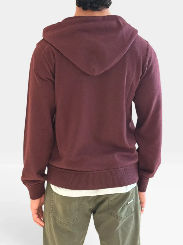 Felpa In Maglia con Cappuccio E Zip Filippo De Laurentiis in Misto Lana Cashmere Bordeaux art. FH1ML2AT WC12R 380, foto 2 di 2