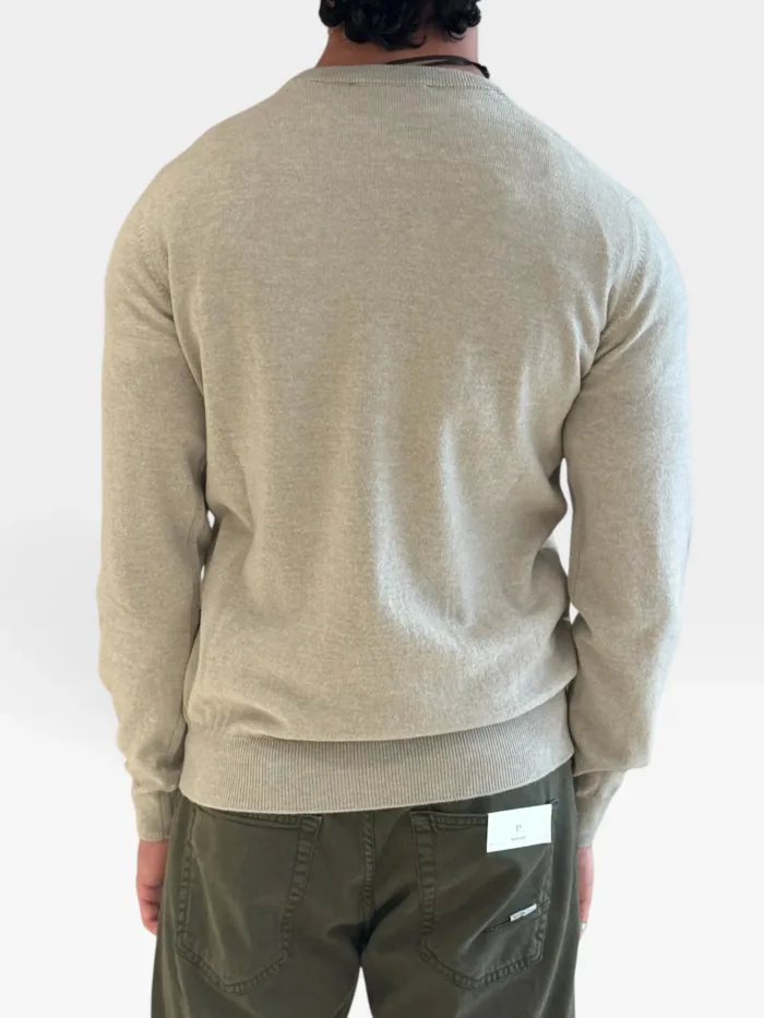 Maglione Girocollo Filippo De Laurentiis in Misto Lana Cashmere Beige Chiaro art. GC1ML WC12R 040, foto 2 di 2