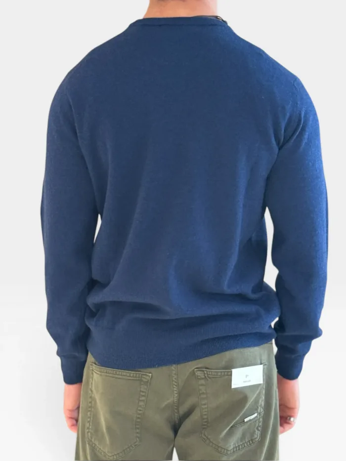 Maglione Girocollo Filippo De Laurentiis in Misto Lana Cashmere Blu art. GC1ML WC12R 880, foto 2 di 2