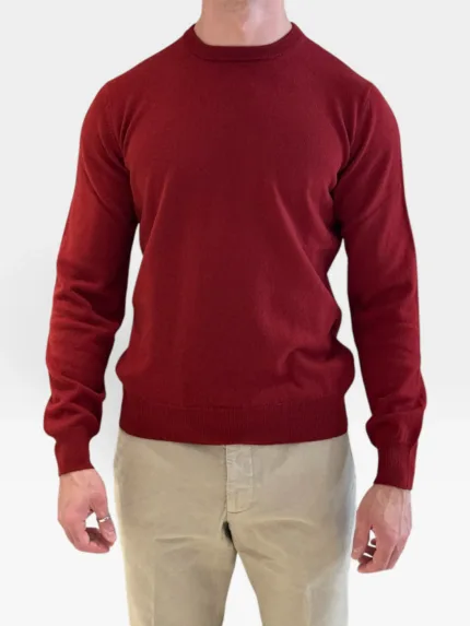 Maglione Girocollo Filippo De Laurentiis in Misto Lana Cashmere Bordeaux art. GC1ML WC12R 371
