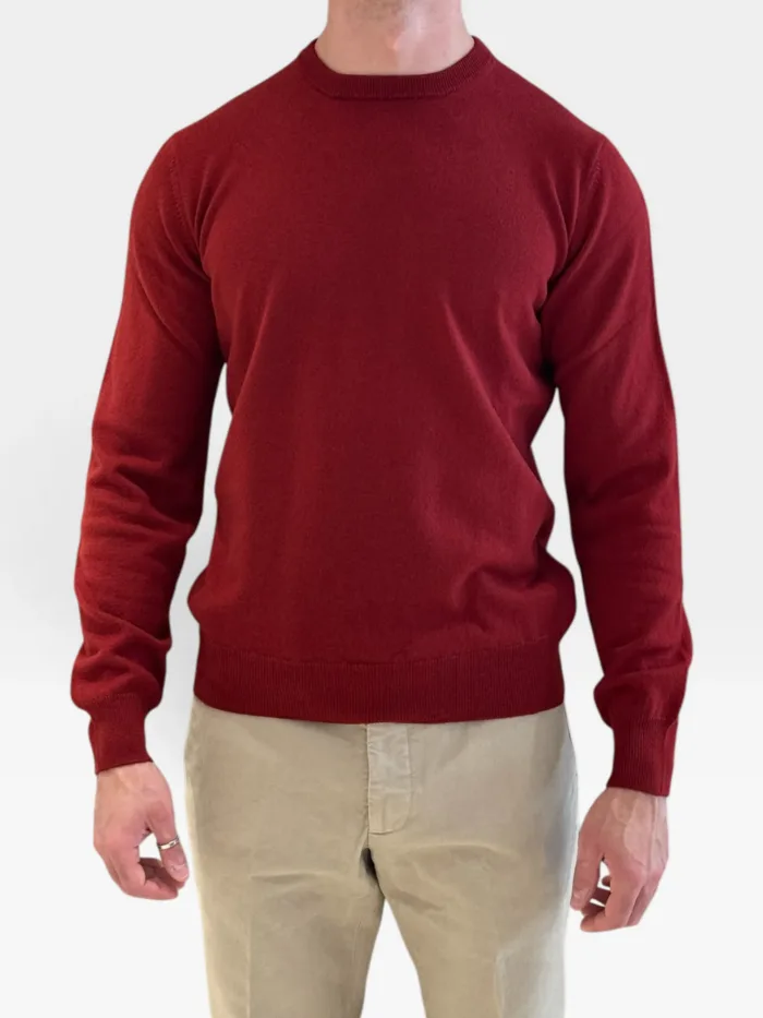 Maglione Girocollo Filippo De Laurentiis in Misto Lana Cashmere Bordeaux art. GC1ML WC12R 371, foto 1 di 2