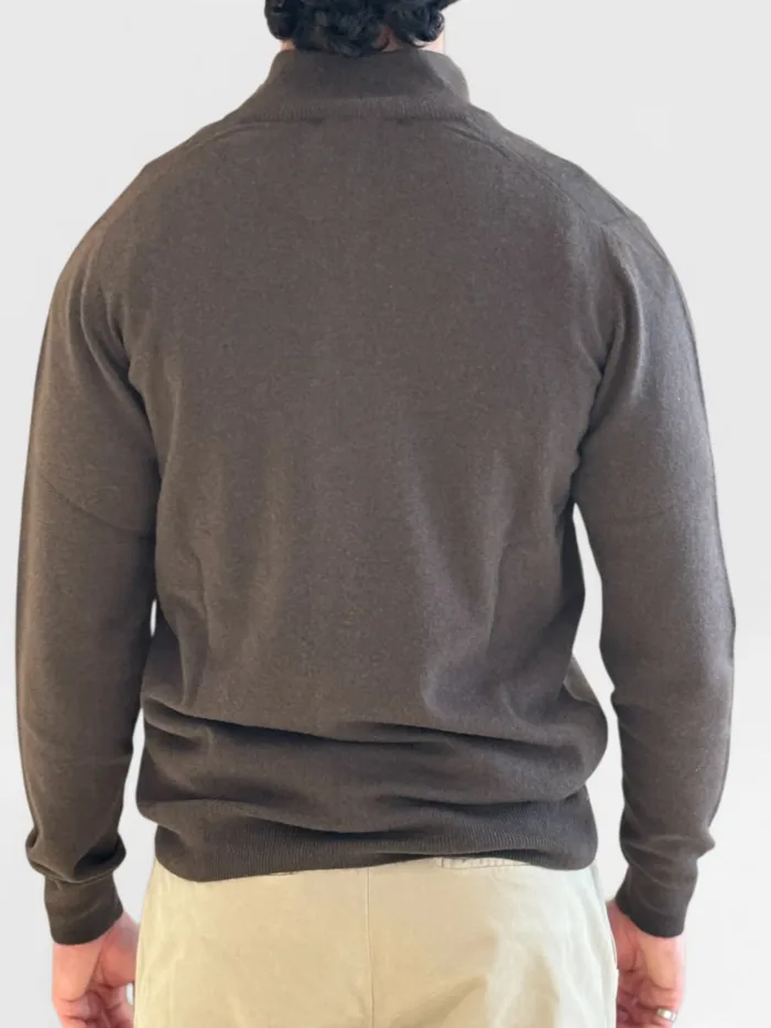 Cardigan Full Zip Della Ciana in Misto Cashmere Testa di Moro Art. DC2-18039 270 MORO, foto 2 di 2