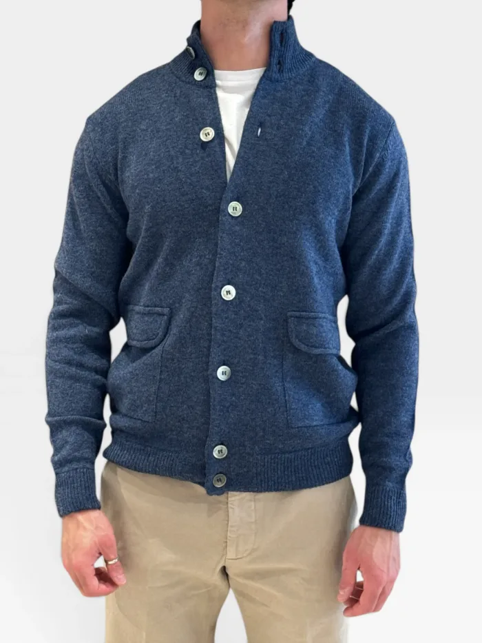 Cardigan Blouson Della Ciana Misto Cashmere Blu Jeans art. DC2 -18356 520 Jeans, foto 1 di 2