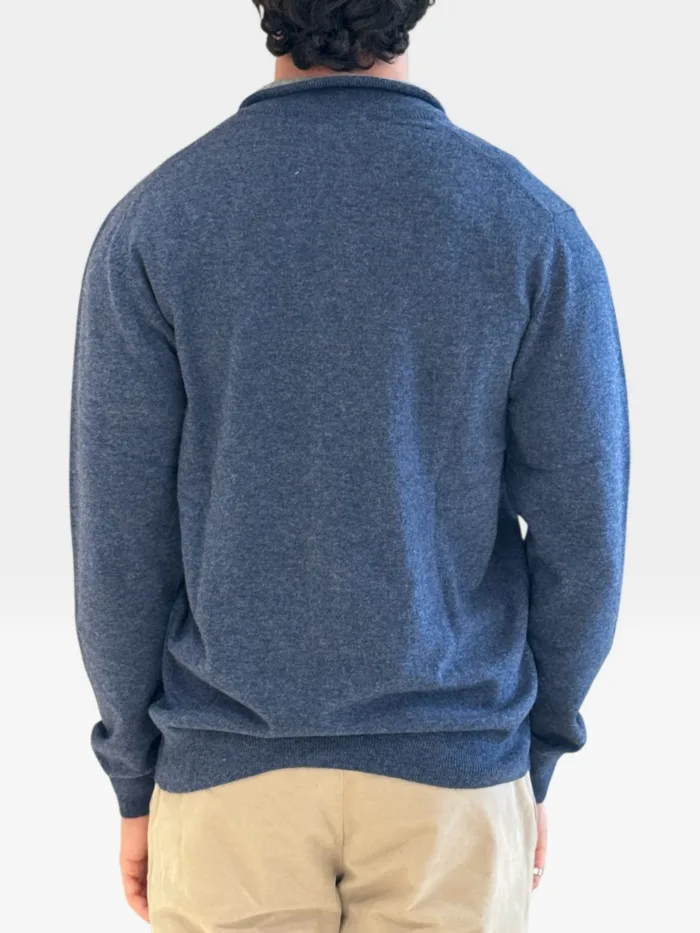Cardigan Full Zip Della Ciana in Misto Cashmere Ble Jeans Art. DC2-18039 520 JEANS, foto 2 di 2