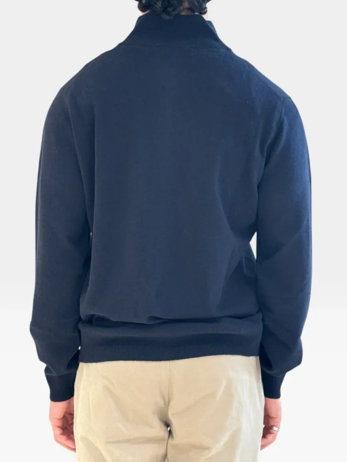 Cardigan Full Zip Filippo De Laurentiis in Misto Lana Cashmere Blu Art. FZ1ML WC12R 890, foto 3 di 3