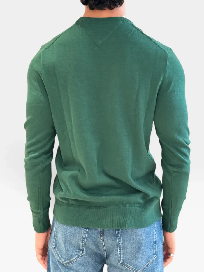 Maglioncino Girocollo in Cotone Uomo Tommy Hilfiger Verde art. MW0MW39999 L2N, foto 2 di 2