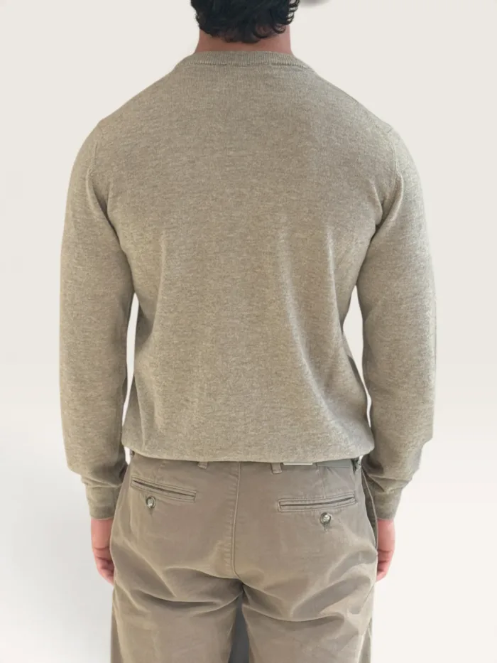 Maglione Girocollo Filippo De Laurentiis in Pura Lana Cashmere Beige Lino art. GC1MLD CA12R 931, foto 3 di 3
