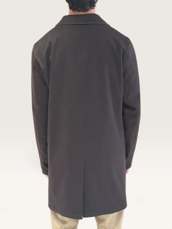 Cappottino Reversibile Double Face Uomo Richard Smith in Nylon Olmetex Beige Nocciola e Puro Cashmere Testa di Moro Art Apollo, foto 3 di 4