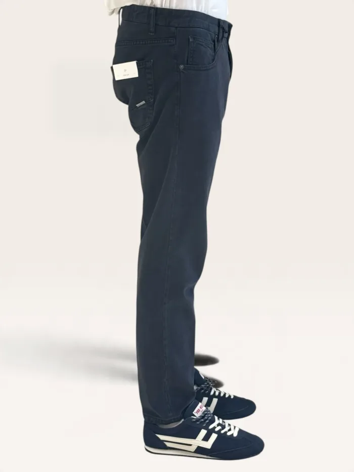 Pantalone Cinque Tasche in Caldo Cotone Elasticizzato One More Size Michael Coal Navy art. David 2989, foto 2 di 3