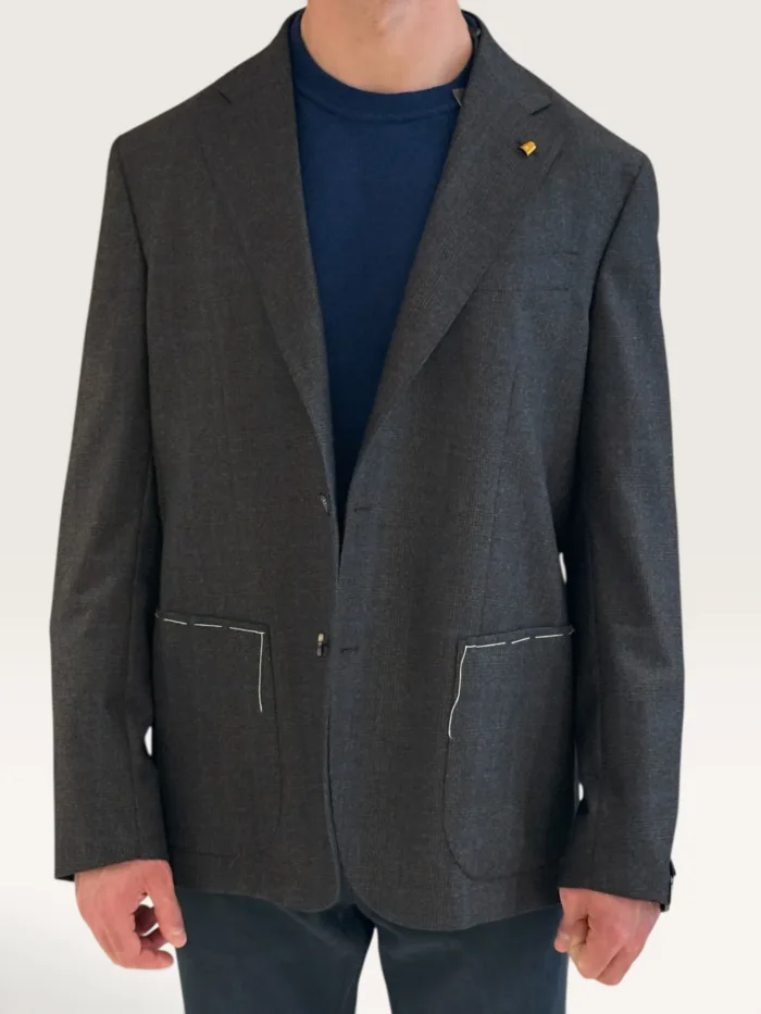 Giacca Latorre Check Testa di Moro in Lana Vitale Barberis Canonico Drop 4 Art. F44 QK0614/500, foto 1 di 3