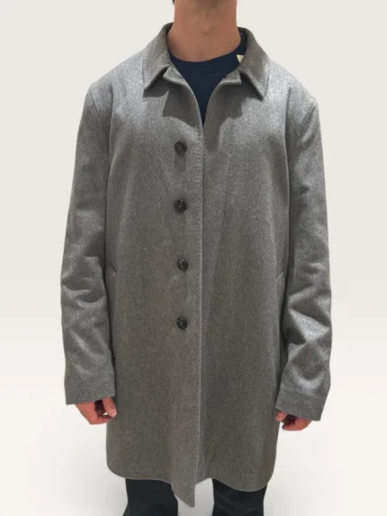 Cappottino Uomo Richard Smith in Misto Cashmere Grigio Medio Art Eleven