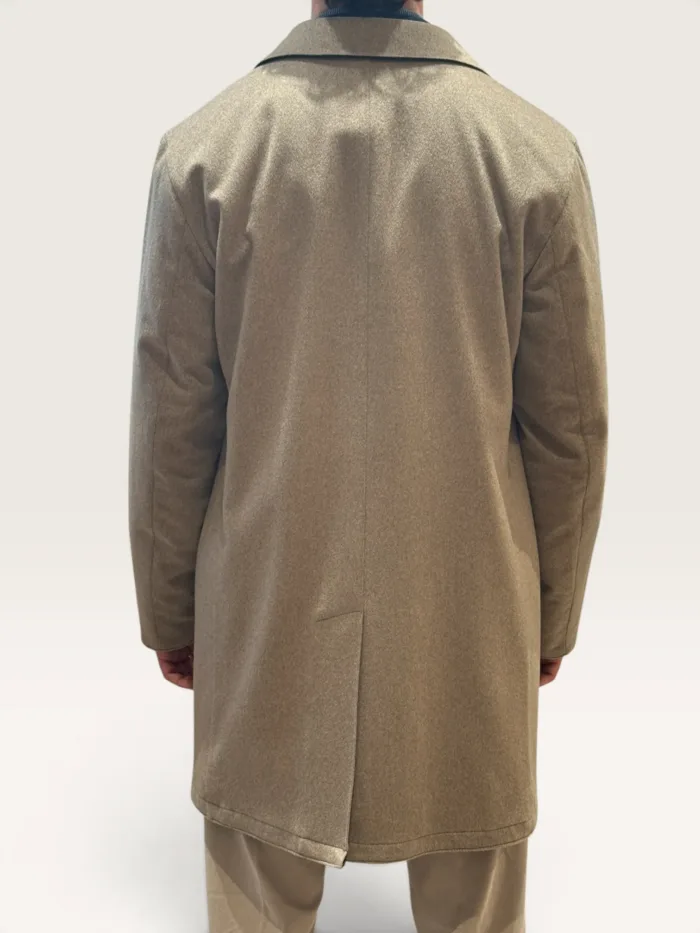 Cappottino Reversibile Double Face Uomo Richard Smith in Nylon Olmetex Blu e Puro Cashmere Tortora Art Apollo, foto 3 di 3