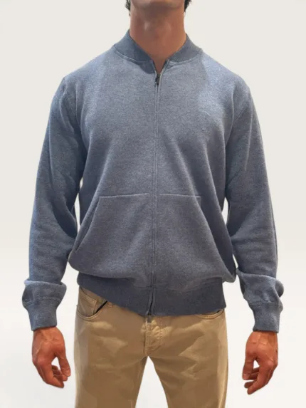 Blouson Full Zip Filippo De Laurentiis in Misto Cashmere Carta da Zucchero art. BZ1ML3AT WC12F 871