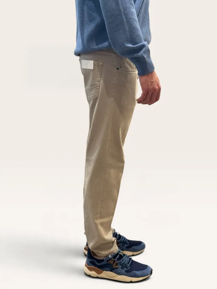 Pantalone Cinque Tasche in Caldo Cotone Elasticizzato One More Size Michael Coal Beige Sabbia art. David 2989, foto 2 di 3