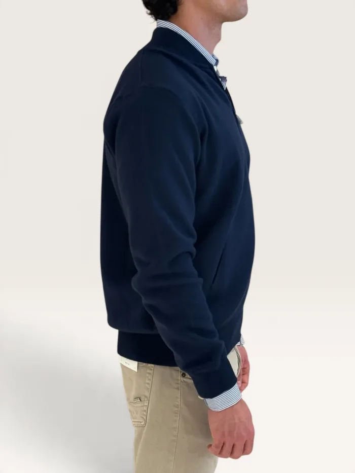 Blouson Full Zip Filippo De Laurentiis in Misto Cashmere Blu art. BZ1ML3AT WC12F 891, foto 2 di 3