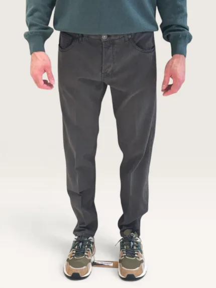 Pantalone Cinque Tasche in Caldo Cotone Elasticizzato One More Size Michael Coal Testa di Moro art. David 2989