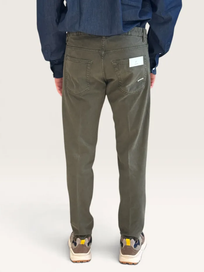 Pantalone Cinque Tasche in Caldo Cotone Elasticizzato One More Size Michael Coal Verde art. David 2989, foto 3 di 3