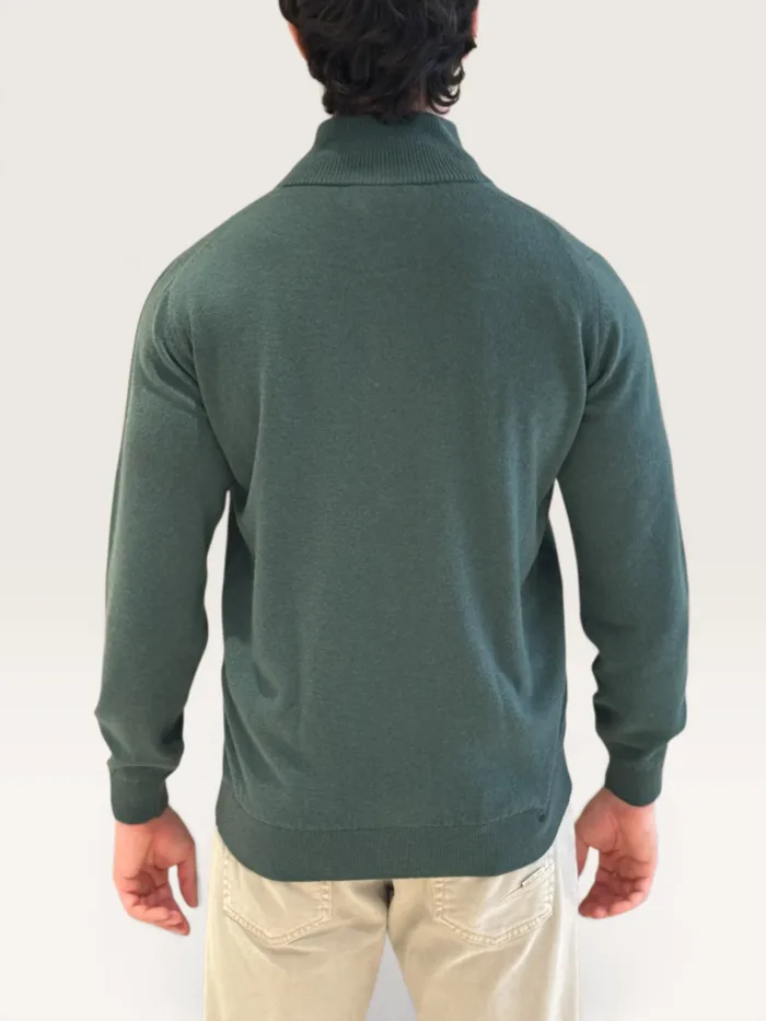 Cardigan Bluson Filippo De Laurentiis in Misto Lana Cashmere Finezza 12 Verde Bottiglia art. BB1MLT WC12R 680, foto 3 di 3