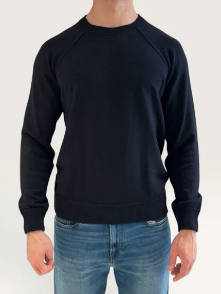 Felpa In Maglia Girocollo Filippo De Laurentiis in Misto Lana Cashmere Blu Navy art. GC1MLR2A WC12R 890