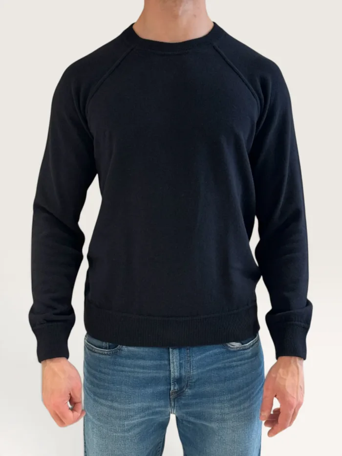 Felpa In Maglia Girocollo Filippo De Laurentiis in Misto Lana Cashmere Blu Navy art. GC1MLR2A WC12R 890, foto 1 di 3