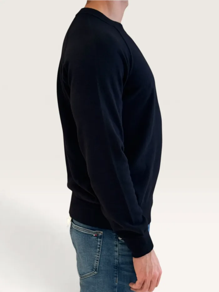 Felpa In Maglia Girocollo Filippo De Laurentiis in Misto Lana Cashmere Blu Navy art. GC1MLR2A WC12R 890, foto 2 di 3