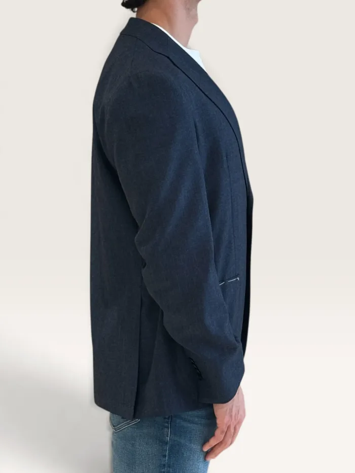 Giacca Latorre Check Blu in Misto Lana e Cashmere Drop 4 Art. F44 PQ0622/100, foto 2 di 3