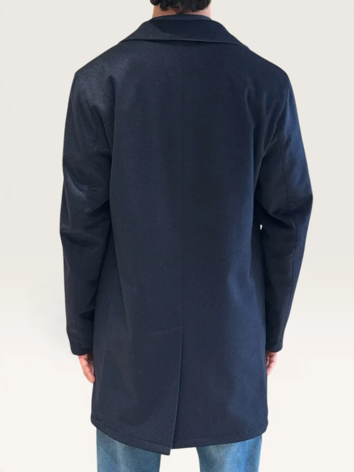 Cappottino Reversibile Double Face Uomo Richard Smith in Nylon Olmetex Marrone e Puro Cashmere Blu Art Apollo, foto 3 di 3