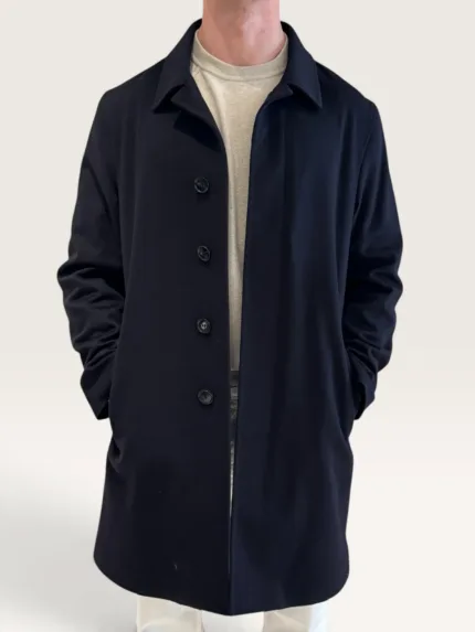 Cappottino Uomo Richard Smith in Misto Cashmere Blu Art Eleven