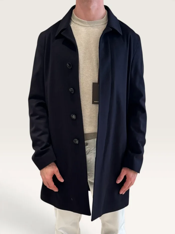 Cappottino Uomo Richard Smith in Misto Cashmere Blu Art Eleven, foto 2 di 4