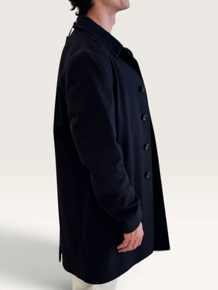 Cappottino Uomo Richard Smith in Misto Cashmere Blu Art Eleven, foto 3 di 4