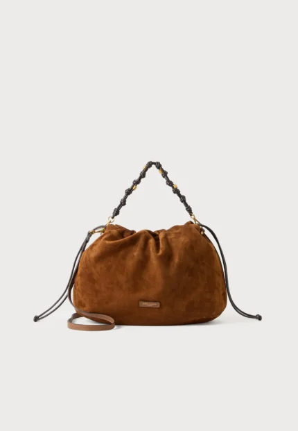 Borsa a Spalla Grande Gianni Chiarini In Camoscio Cuoio art. Morgana Cognac