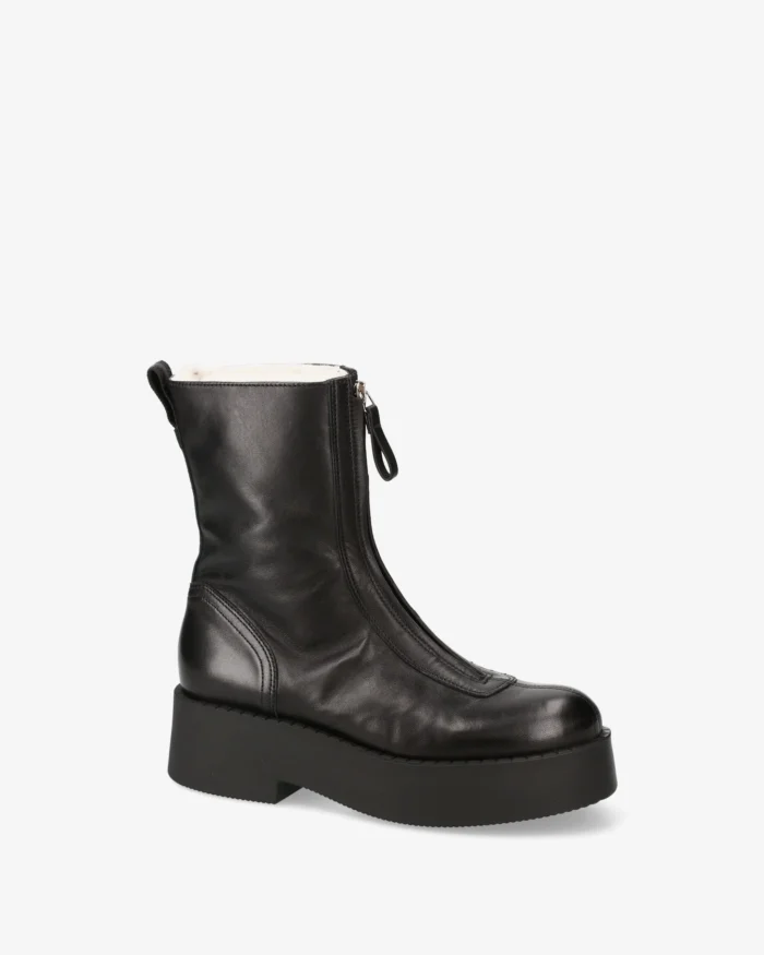 Stivaletti Platform in Pelle Nera Premiata Donna con Lanetta Interna art. M7144M, foto 4 di 6